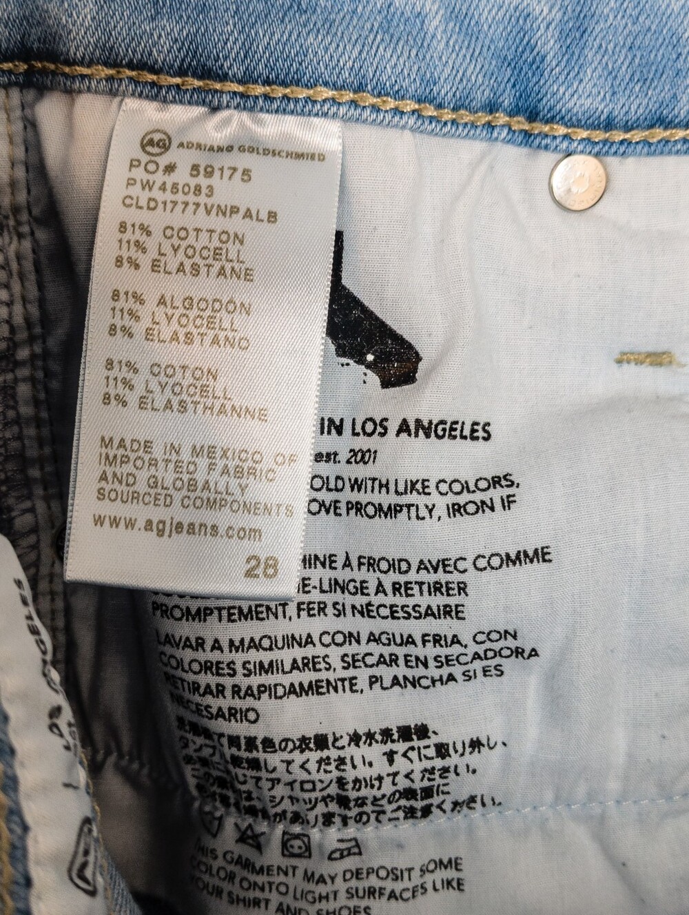 AG Farrah Ankle Skinny High Rise Light Blue Jeans Size 28 - Picture 8 of 13